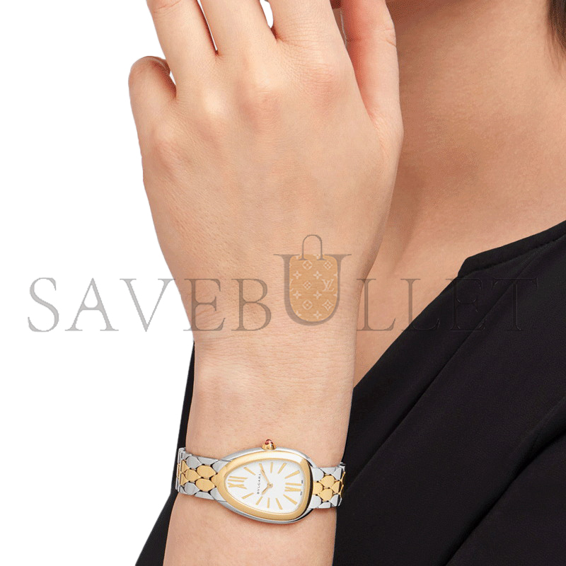 Bv1g*ai serpenti seduttori yellow gold & steel white dial 33mm 103671